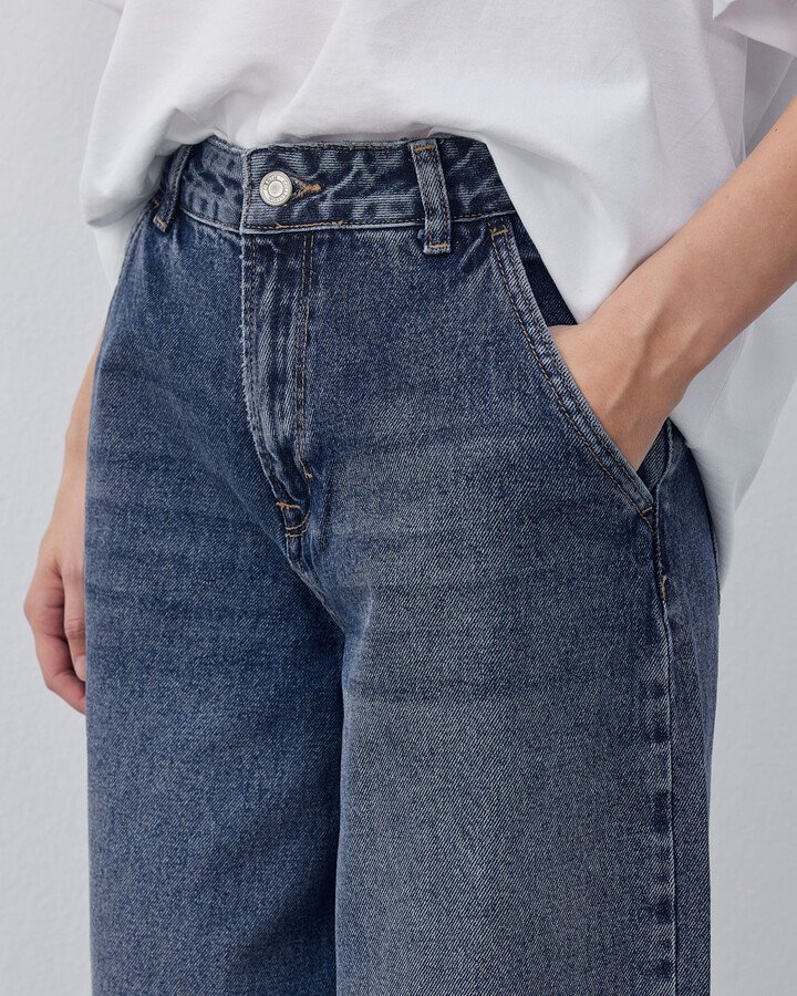Baloon Fit Jean Koyu Mavi