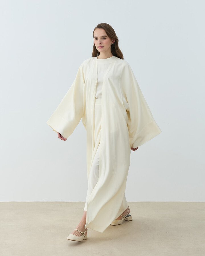 Cupra Diamond Abaya Krem