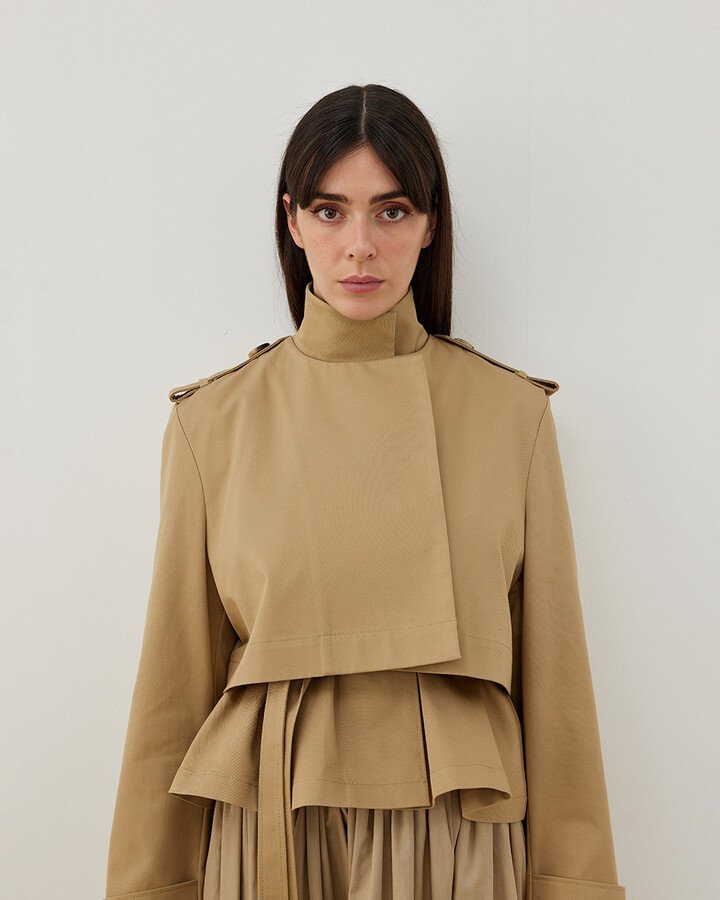 Kısa Allerli Layers Trençkot Camel